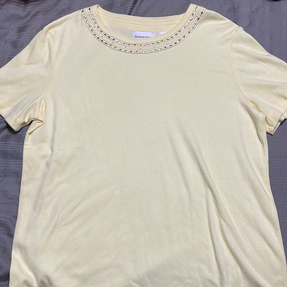 Madison Taylor Bedazzled Short Sleeve Top